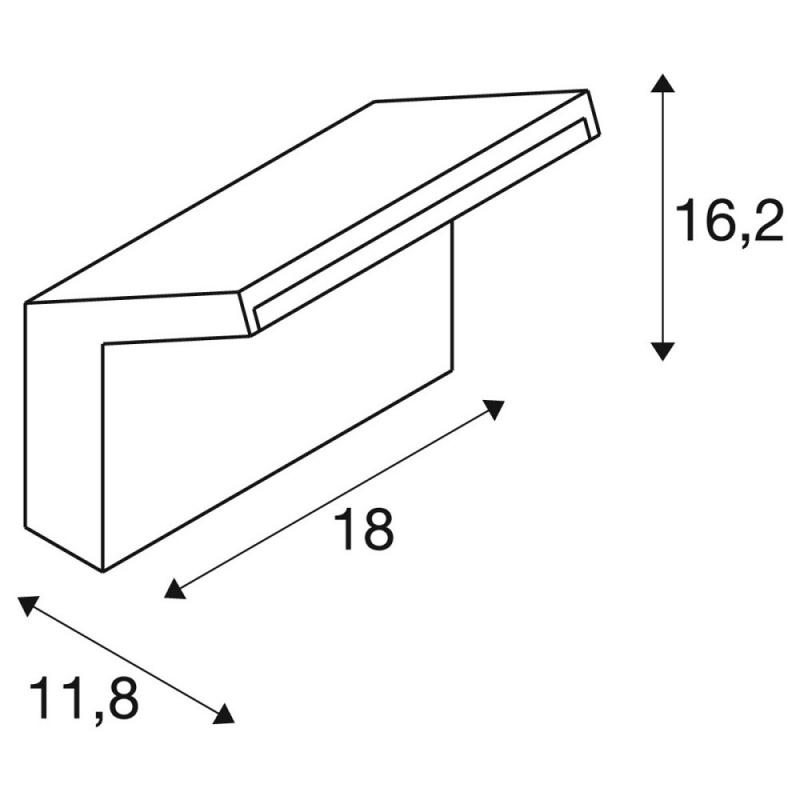 SLV 1008722 ORDI II, WL, Wandaufbauleuchte, eckig, 2200/3000 K, IP65, weiß