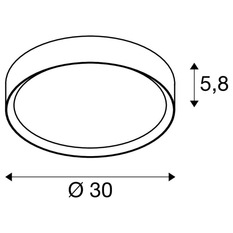 SLV 1008926 DECONA 30, CL, Sensor, Deckenaufbauleuchte, rund, 3000/4000K, 17 W, weiß