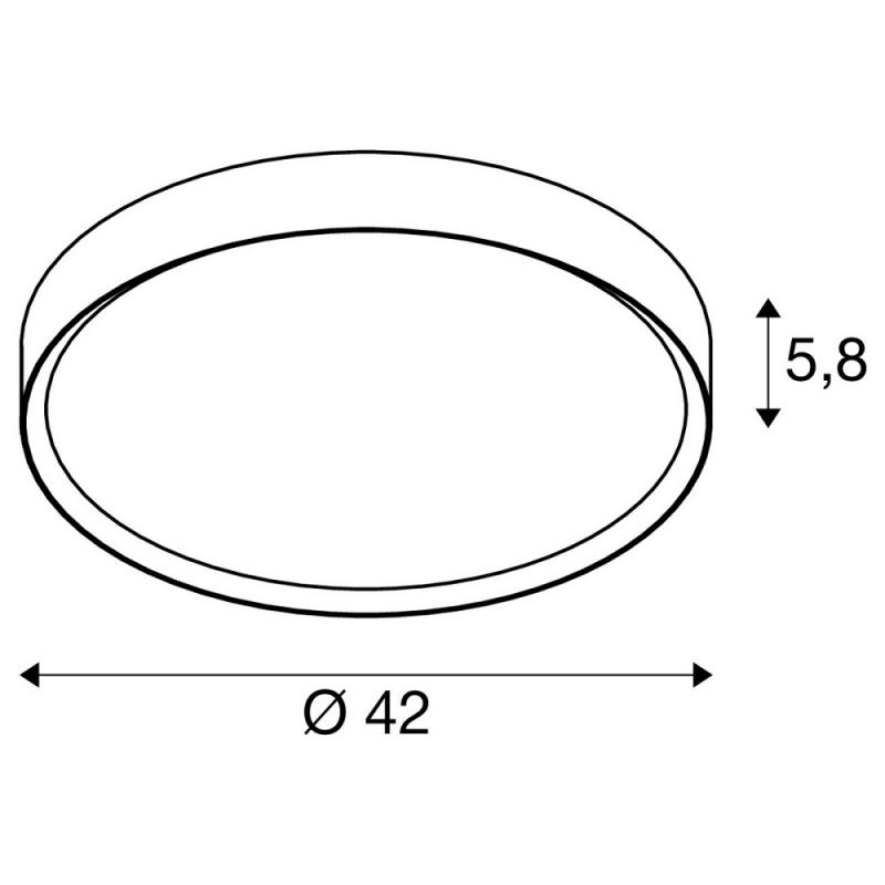 SLV 1008922 DECONA 42, CL, PHASE, Deckenaufbauleuchte, rund, 3000/4000K, 23 W, schwarz
