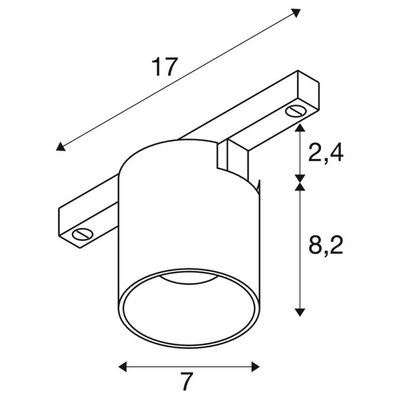 SLV 1008967 FIX-IT!, 48V, DALI, rund, Surface mounted track, Spot, 2000-3000K, 7.4 W, 36°, gold / schwarz