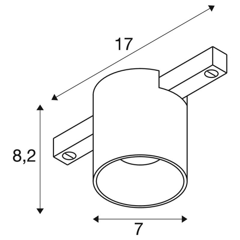 SLV 1008948 FIX-IT!, 48V, DALI, rund, Standard track, Spot, 2700K, 6.6 W, 36°, bronze / schwarz
