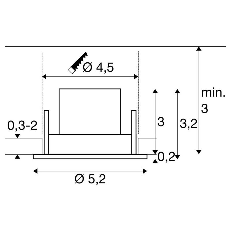 SLV 1009002 NEW TRIA® 45, DL, rund, Deckeneinbauleuchte, 2700 K, 24°, weiß