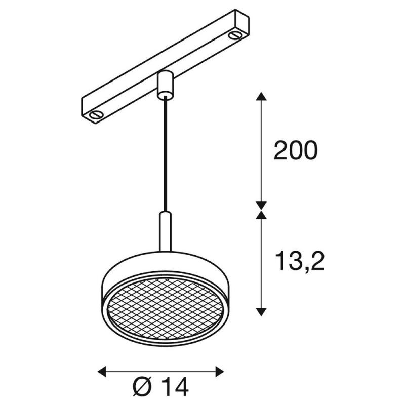 SLV 1009019 GRIP! FLAT 48V Pendelleuchte DALI 2700/3000K weiß/schwarz – moderne LED Pendelleuchte für 48V System