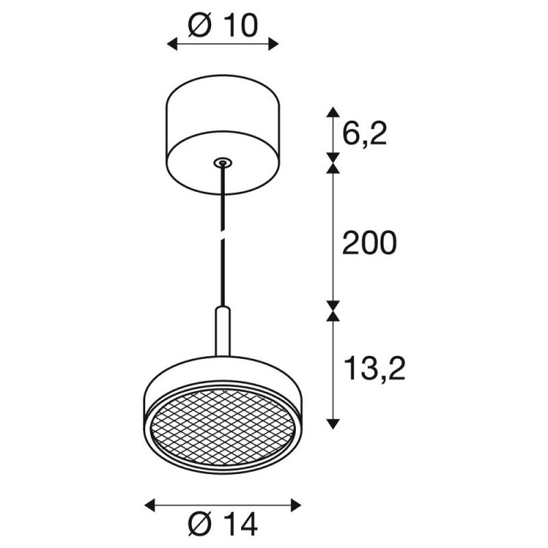SLV 1009015 GRIP! FLAT Pendelleuchte PHASE 2700/3000K weiß/schwarz – moderne LED Pendelleuchte mit CCT Switch