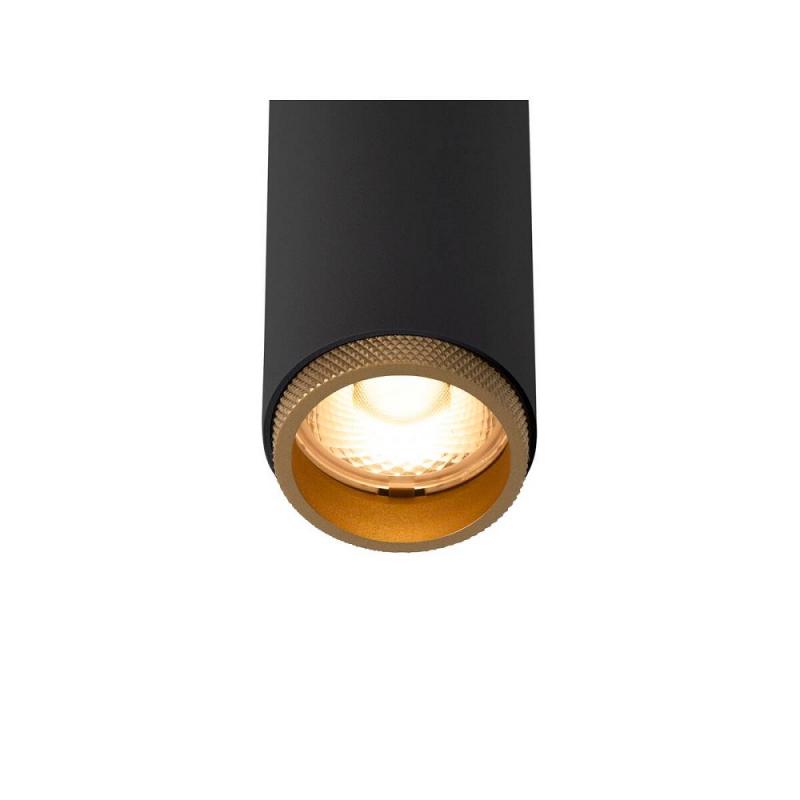 SLV 1009039 GRIP! S Deckenstrahler single PHASE 3000K 11W 29° schwarz/gold – kompakter LED Aufbaustrahler