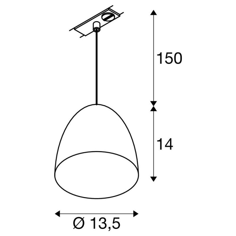 SLV 1009140 PARA CONE 14 Pendelleuchte 1-Phasen GU10 Aluminium