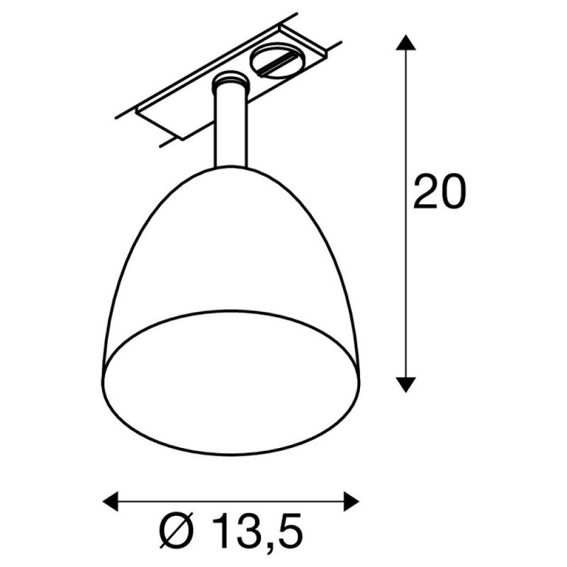 SLV 1009138 PARA CONE 14 1-Phasen Schienenstrahler GU10 Aluminium