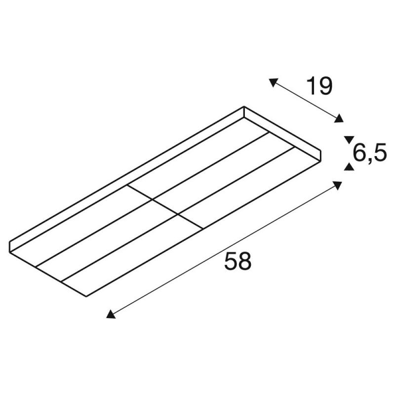 SLV 1009149 SIGHT PANEL 3~ Spot rechteckig 38W 4000K weiß 70° CRI90 IP20