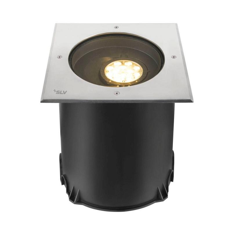 SLV 1009171 DASAR XL Bodeneinbauleuchte – professionelle LED Außenbeleuchtung 27W 2600lm 3000K IP67 DALI Edelstahl/Schwarz