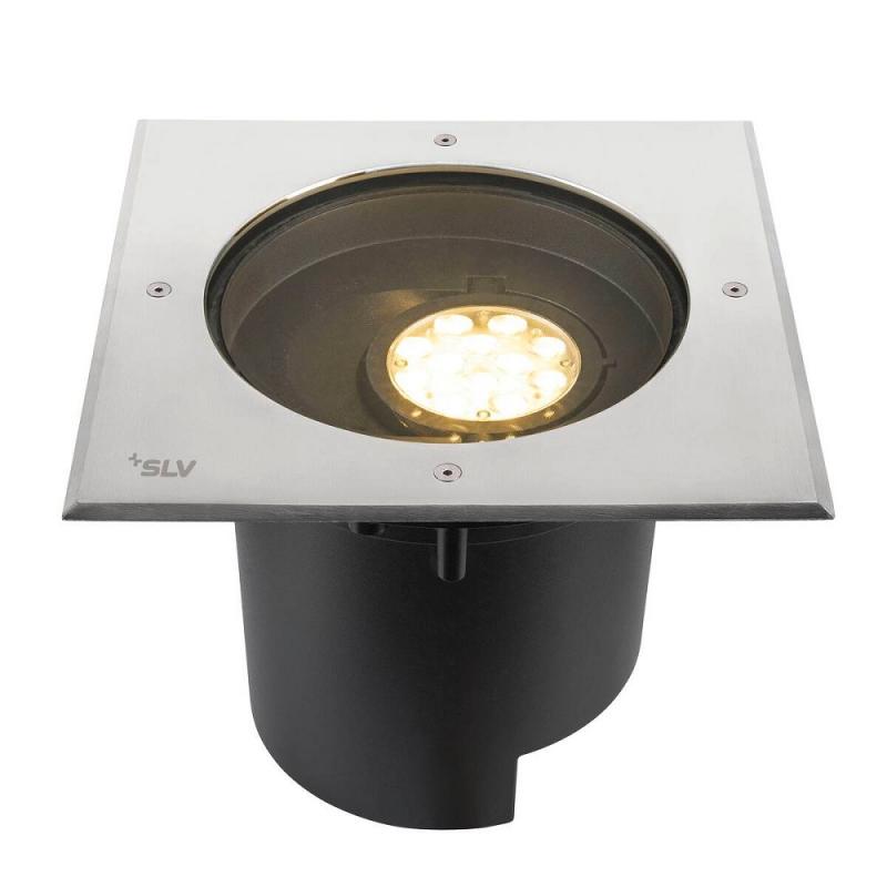 SLV 1009171 DASAR XL Bodeneinbauleuchte – professionelle LED Außenbeleuchtung 27W 2600lm 3000K IP67 DALI Edelstahl/Schwarz