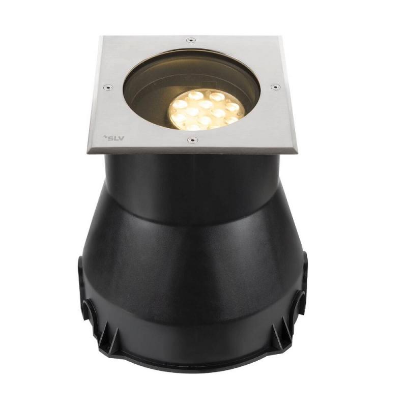 SLV 1009169 DASAR® L Bodeneinbauleuchte LED 3000K Edelstahl/Schwarz IP65/IP67 quadratisch DALI