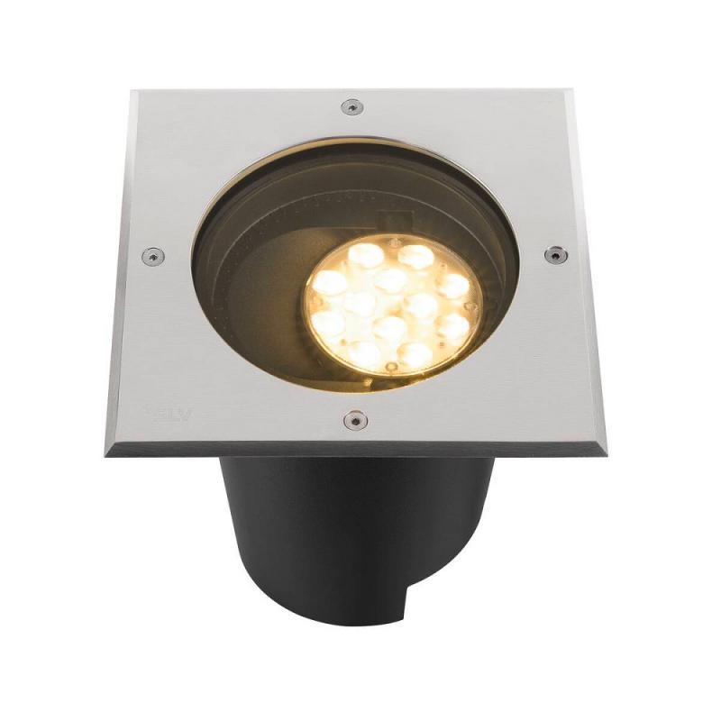 SLV 1009169 DASAR® L Bodeneinbauleuchte LED 3000K Edelstahl/Schwarz IP65/IP67 quadratisch DALI
