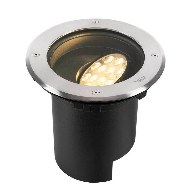 SLV 1009168 DASAR® L Bodeneinbauleuchte LED 3000K Edelstahl/Schwarz IP67 DALI