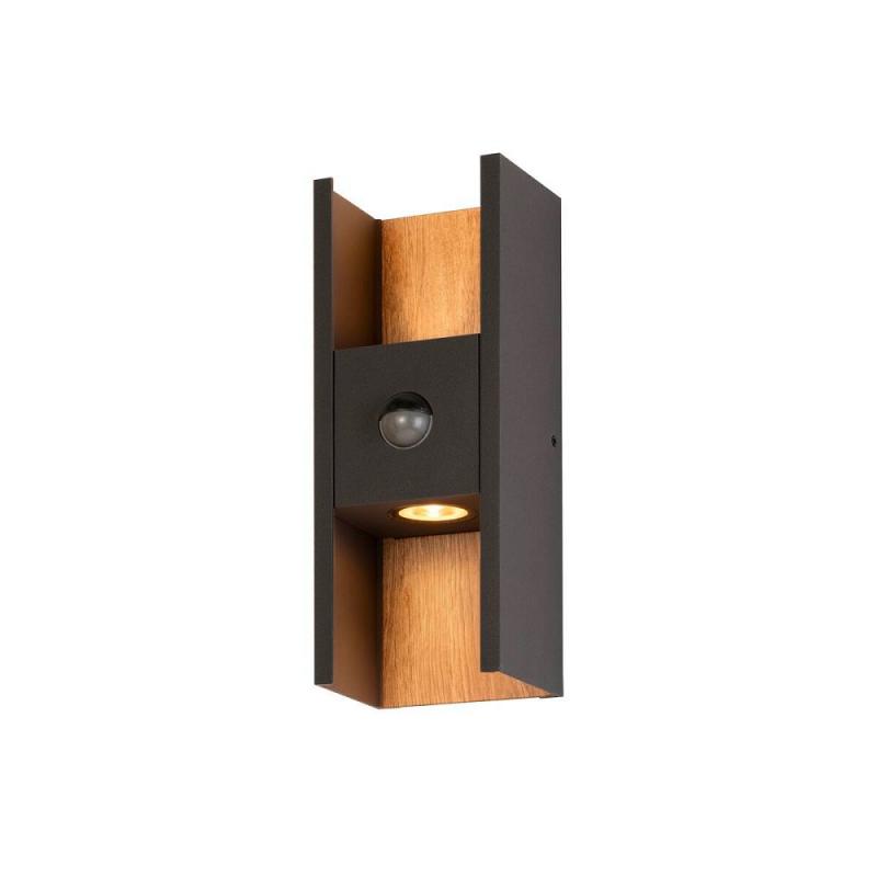 SLV 1010107 FLATT II Wandaufbauleuchte SENSOR 10W 2700K anthrazit/braun IP54