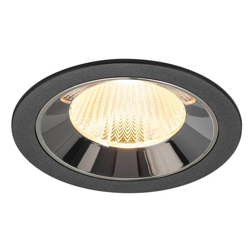 SLV 1009779 NUMINOS® L Deckeneinbauleuchte schwarz/chrom 3000K 40° CRI90 , Einbau Ø 12cm