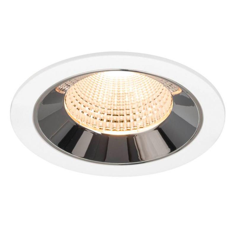 SLV 1009773 NUMINOS® L Deckeneinbauleuchte weiß/chrom 2700K 55° CRI90 , Einbau Ø 12cm
