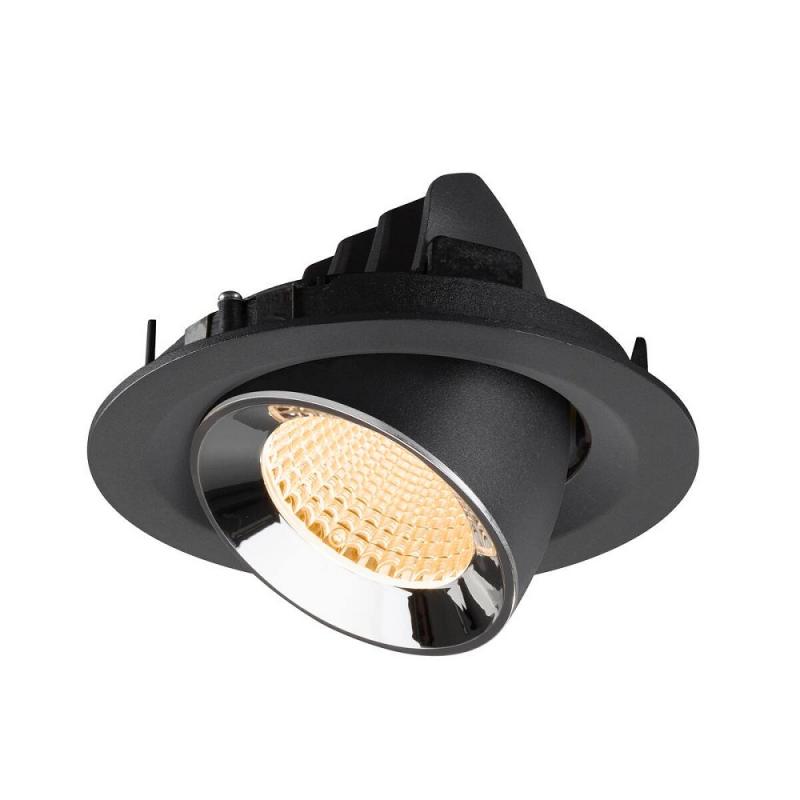 SLV 1009546 NUMINOS® GIMBLE M Deckeneinbauleuchte schwarz/chrom 2700K 40° CRI90 , Einbau Ø 12cm