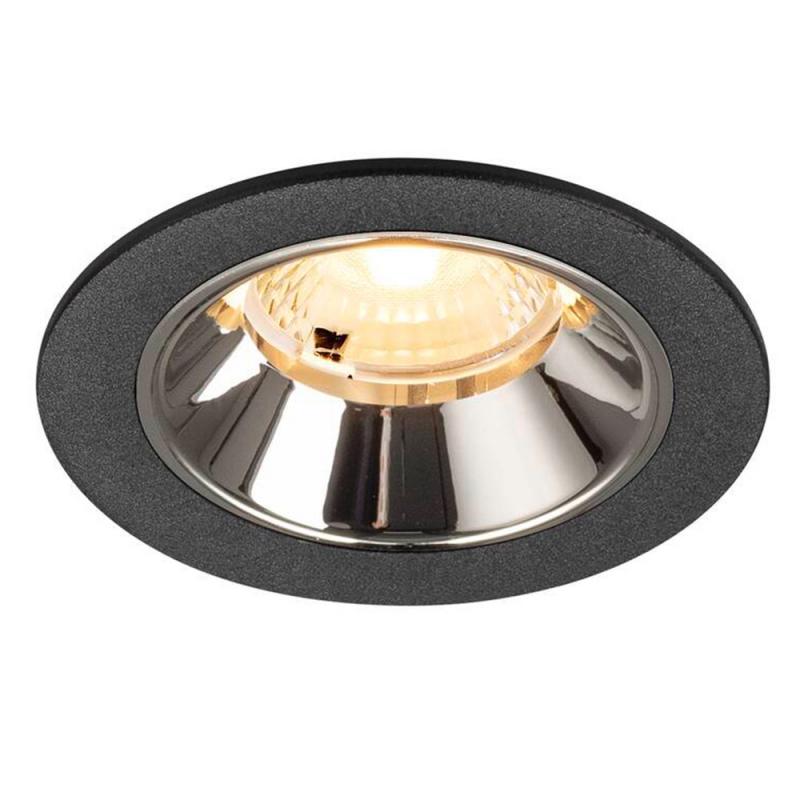 SLV 1009456 NUMINOS® S Deckeneinbauleuchte schwarz/chrom 3000K 40° CRI90 , Einbau Ø 6,8cm