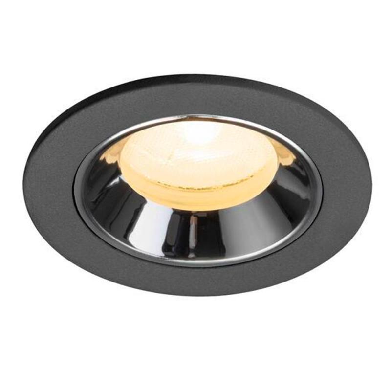 SLV 1009297 NUMINOS® XS Deckeneinbauleuchte schwarz/chrom 3000K 55° CRI90, Einbau Ø 5,5cm