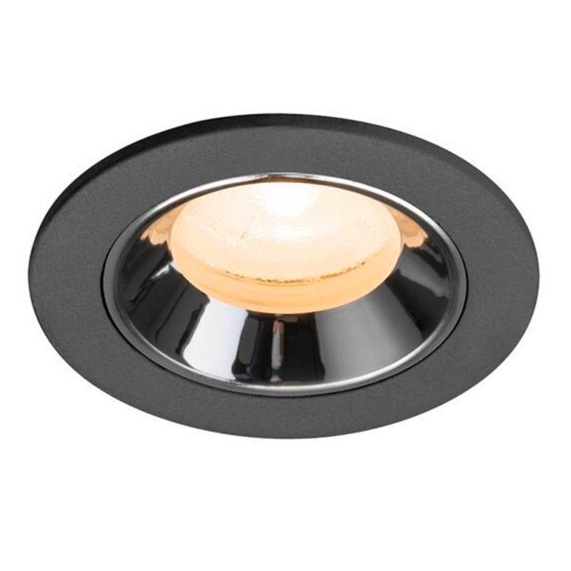 SLV 1009273 NUMINOS® XS Deckeneinbauleuchte schwarz/chrom 2700K 20° CRI90, Einbau Ø 5,5cm