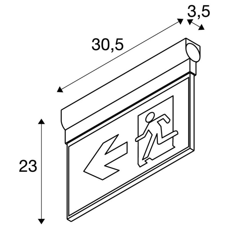SLV 1010504 P-LIGHT Wand- und Deckenaufbauleuchte 6000K 3 W Weiß Notausgangsleuchte