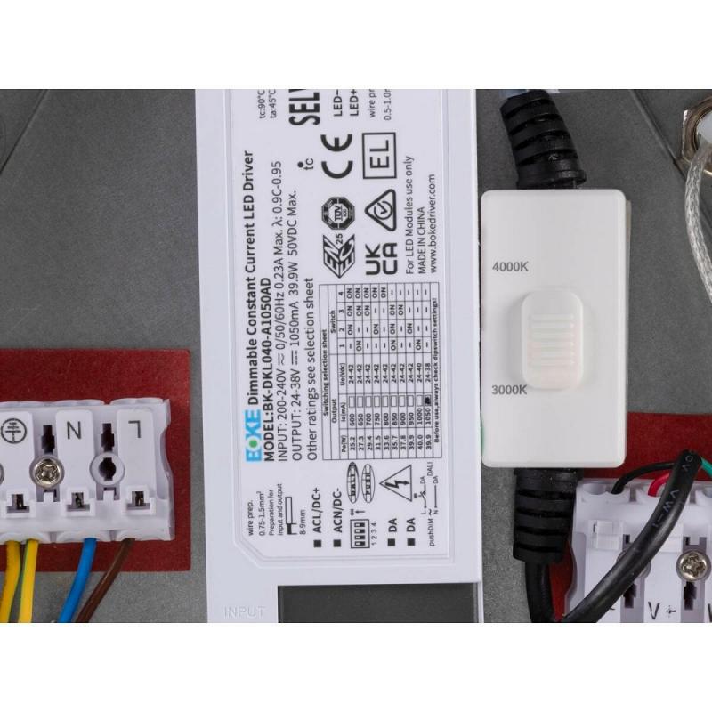SLV 1010429 PANEL 60 – runde LED Pendelleuchte DALI 29W 3000/4000K grau UGR<19
