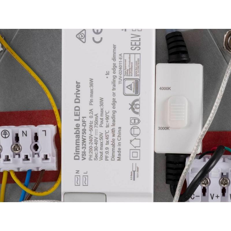 SLV 1010426 PANEL 60 – runde LED Pendelleuchte PHASE 29W 3000/4000K weiß UGR<19