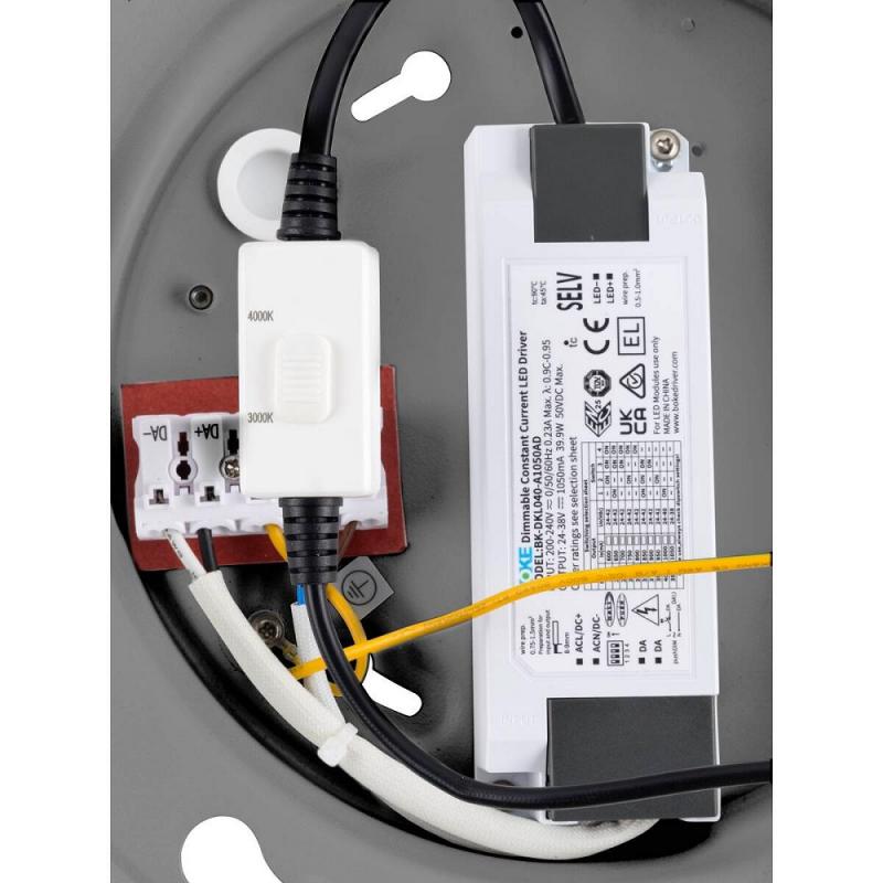 SLV 1010425 PANEL 60 – runde LED Deckenaufbauleuchte DALI 29W 3000/4000K grau UGR<19