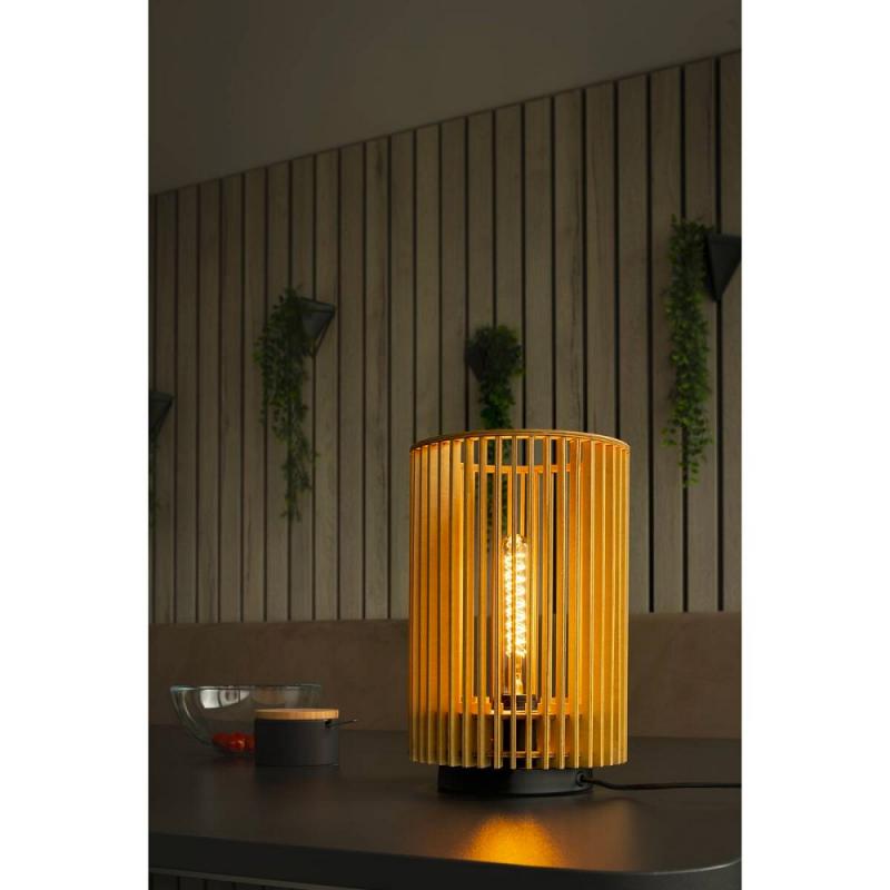 SLV 1010402 WUD TL – E27 Tischleuchte zylindrisch Holz beige 40W IP20