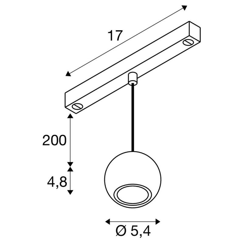 SLV 1010336 DYSKO 48V Pendelleuchte DALI Pendellänge 200 cm 2700K 36° schwarz/gold