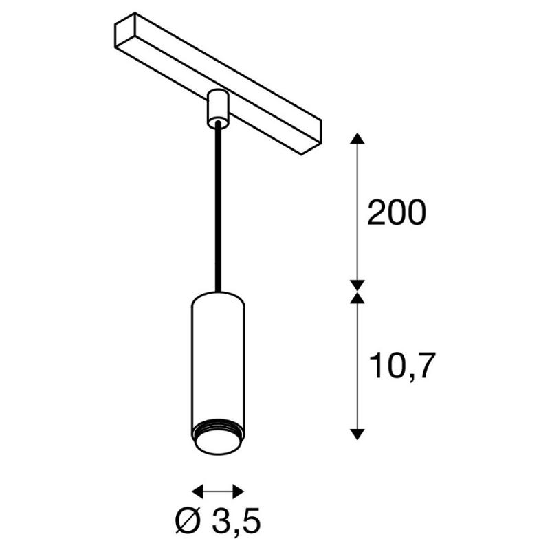 SLV 1010289 LALU® 48V LED Pendelleuchte DALI Mix&Match Schwarz 9W 700–800lm 2700/3000K 40°