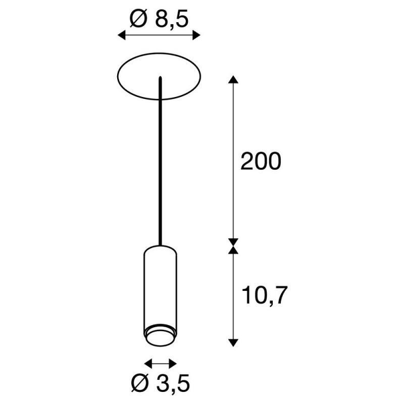 SLV 1010286 LALU® Einbau Pendelleuchte LED Base Mix&Match 9,5W 2700/3000K schwarz – flexible Design-Pendelleuchte (ohne Schirm) mit frei kombinierbaren Schirmen