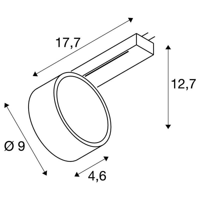 SLV 1010226 KALU 2.0 1~ LED Schienenstrahler 10W 1450lm 3000K 36° Schwarz – moderner Hochvolt-Spot für 1-Phasen Schienensysteme