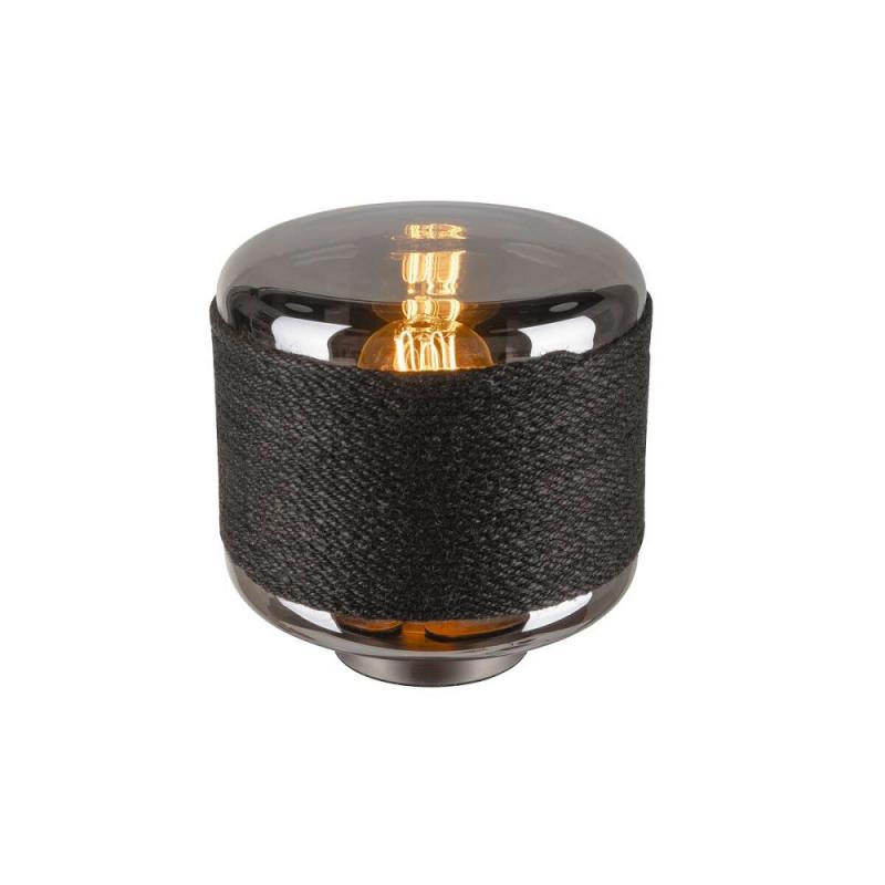 SLV 1010209 PANTILO ROPE 19 Tischleuchte E27 IP20 silber – kompakte Design-Tischleuchte mit Naturseil