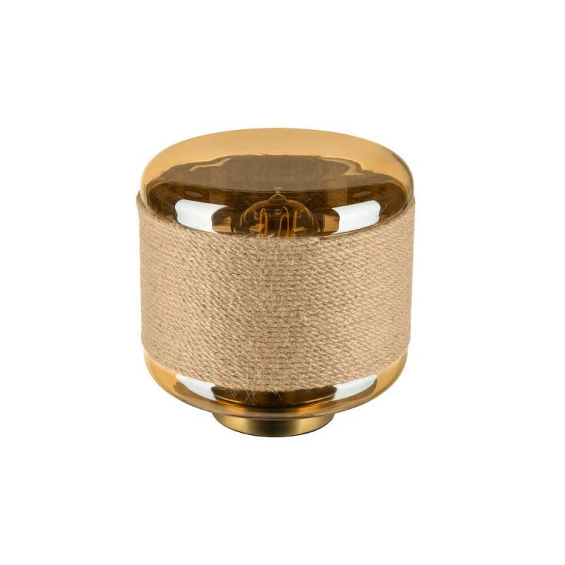 SLV 1010208 PANTILO ROPE 19 Tischleuchte E27 IP20 gold – dekorative Design-Tischleuchte mit Naturseil