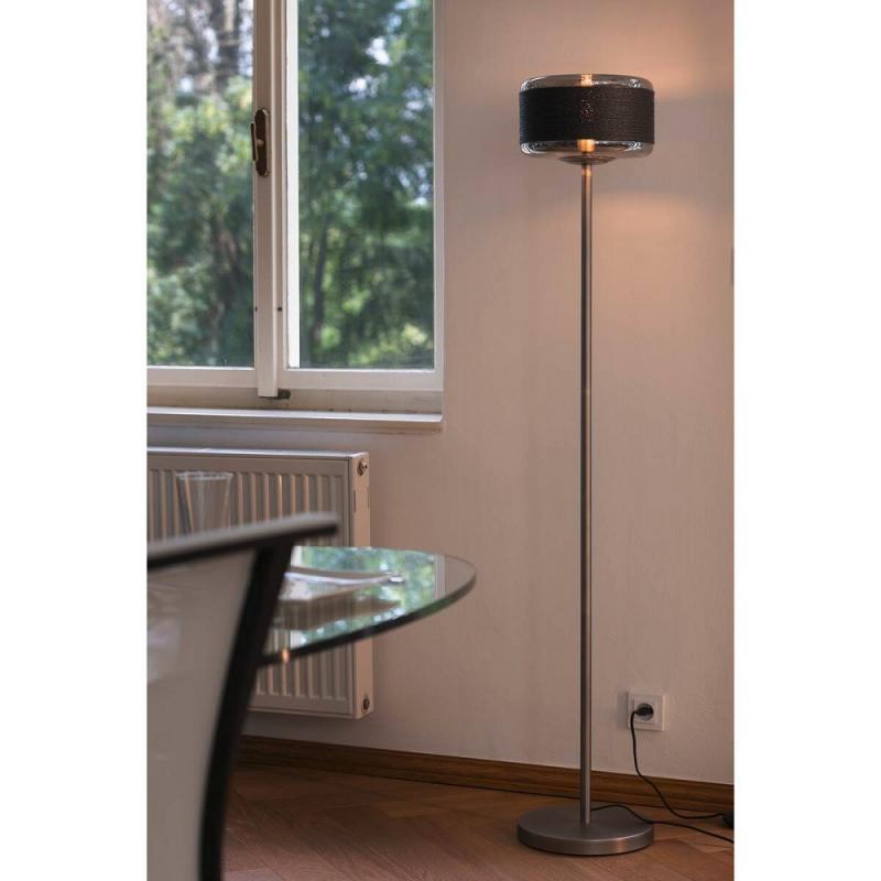 SLV 1010207 PANTILO ROPE 27 Stehleuchte E27 IP20 silber – dekorative Design-Stehleuchte mit Naturseil