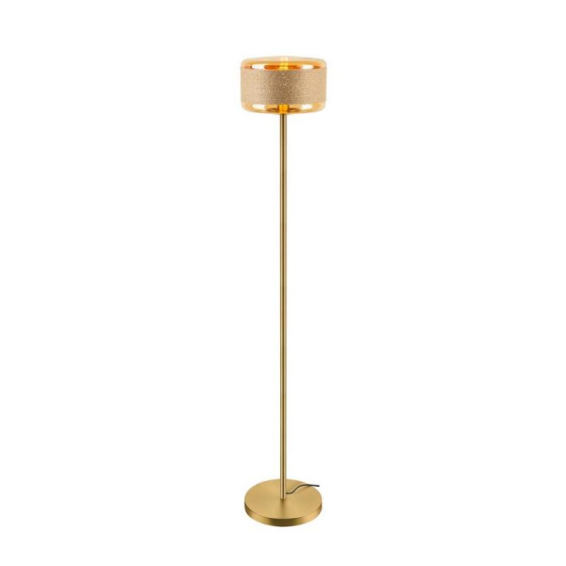 SLV 1010206 PANTILO ROPE 27 Stehleuchte E27 IP20 gold – dekorative Design-Stehleuchte mit Naturseil