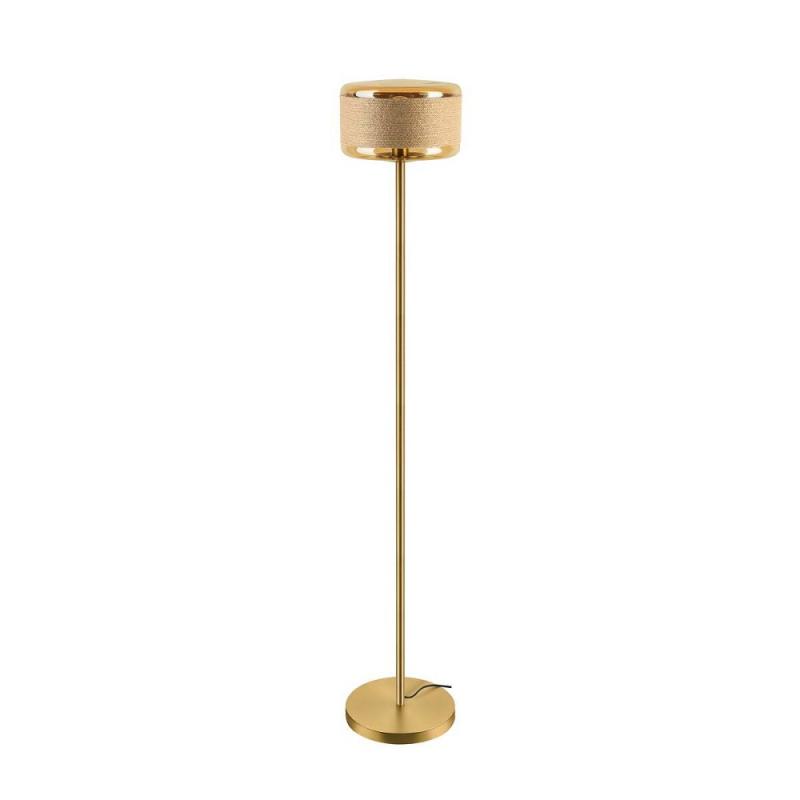 SLV 1010206 PANTILO ROPE 27 Stehleuchte E27 IP20 gold – dekorative Design-Stehleuchte mit Naturseil