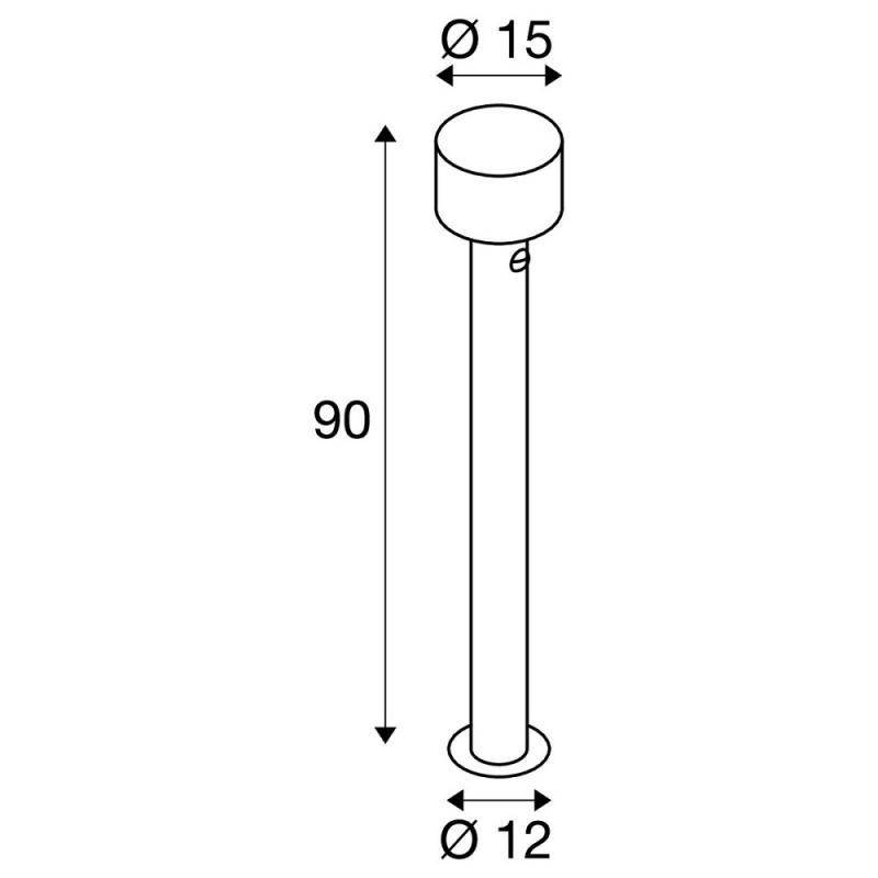 SLV 1010201 TAHA II 90 Stehleuchte SENSOR 10W 2200/2700K IP54 schwarz – hohe Außen-Stehleuchte mit Bewegungsmelder