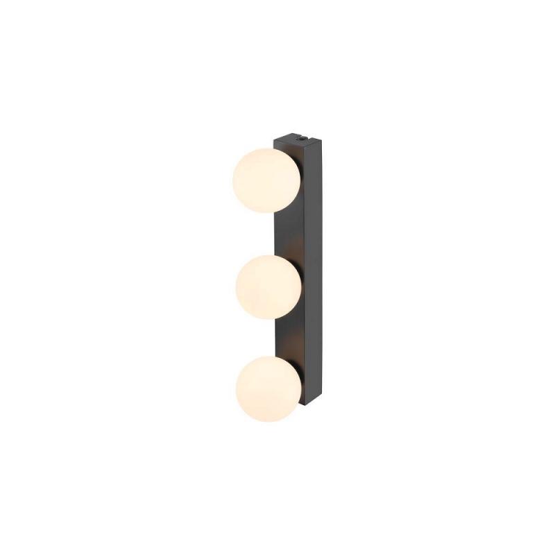 SLV 1010194 SUN MIRROR Wandleuchte triple 13W CCT 2700/3000/4000K IP44 schwarz – kompakte Spiegel- und Badbeleuchtung