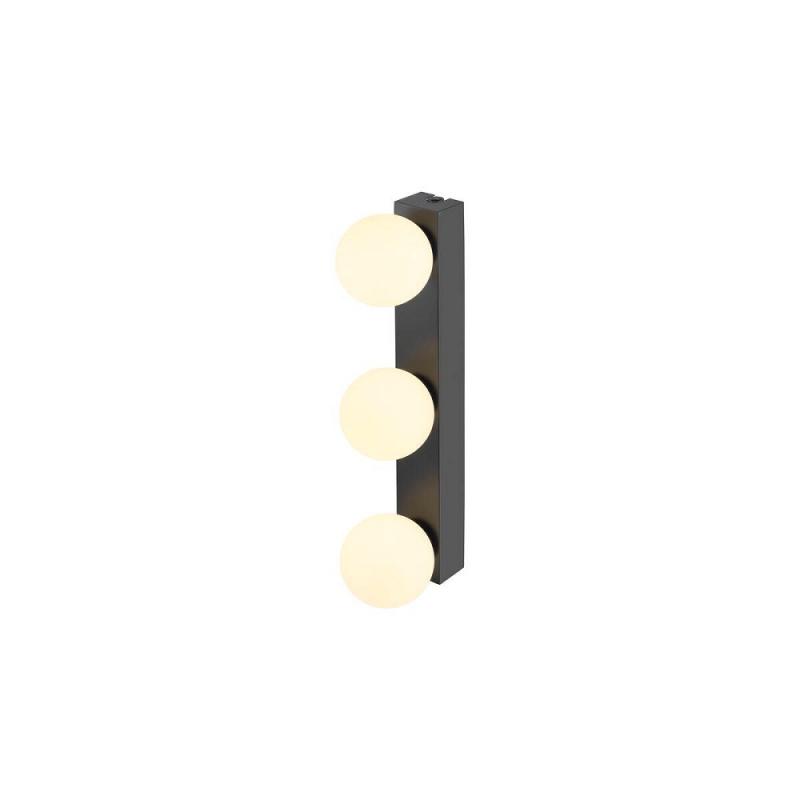 SLV 1010194 SUN MIRROR Wandleuchte triple 13W CCT 2700/3000/4000K IP44 schwarz – kompakte Spiegel- und Badbeleuchtung