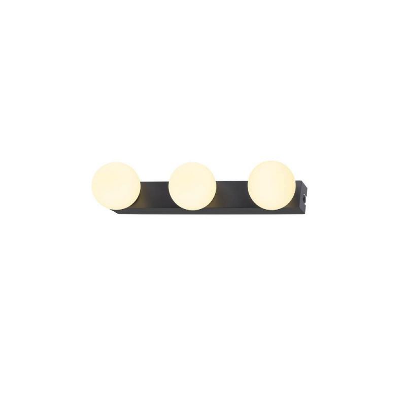 SLV 1010194 SUN MIRROR Wandleuchte triple 13W CCT 2700/3000/4000K IP44 schwarz – kompakte Spiegel- und Badbeleuchtung