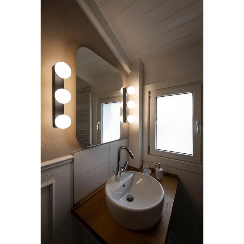 SLV 1010194 SUN MIRROR Wandleuchte triple 13W CCT 2700/3000/4000K IP44 schwarz – kompakte Spiegel- und Badbeleuchtung