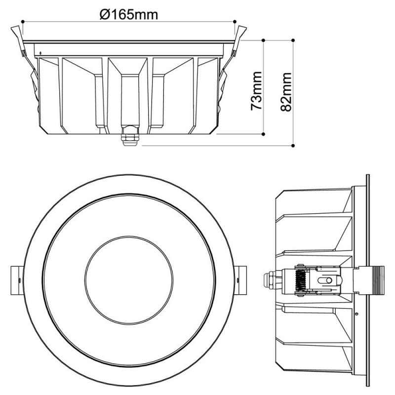 SLV 1010765 DOWNLIGHT P 165 30 WM 840 60 ML DALI WH IP54 – 5W LED Einbaudownlight 4000K 60° weiß CRI80 DALI - Einbaudurchmesser: 15 cm