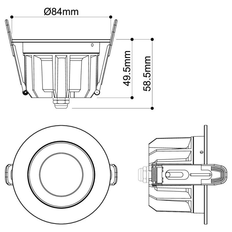SLV 1010757 DOWNLIGHT P 84 12 WM 840 60 ML WH IP54 – 5W LED Einbaudownlight 4000K 60° weiß CRI80 - Einbaudurchmesser: 6,8 cm