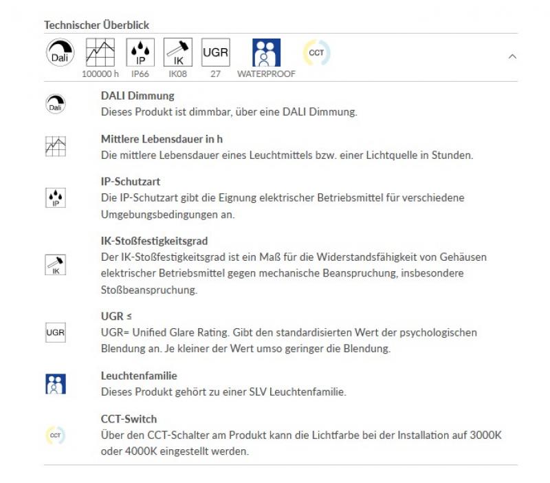 SLV 1010830 WATERPROOF P 1200 65 830/840/850 ML DALI EM 3H IP66 – 21W LED Feuchtraumleuchte 1200mm 3000–5000K IK08 Notlicht 3h