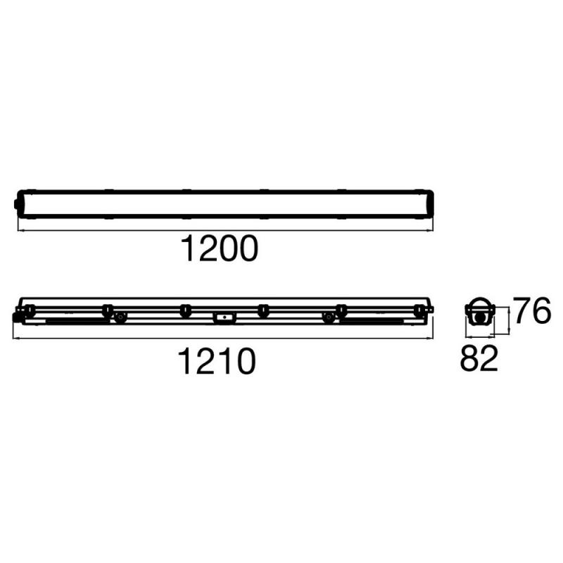 SLV 1010809 WATERPROOF C 1200 57 830/840/850 ML IP66 – 21W LED Feuchtraumleuchte 120cm 3000/4000/5000K CRI80