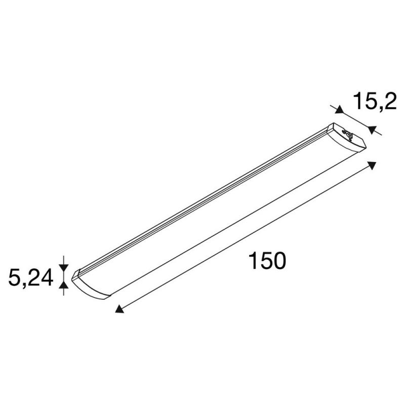 SLV 1010918 BATTEN FLAT P 1500 72 830/840/850 ML Microwave WH – LED Deckenleuchte IP44 27W HF Sensor CCT 3000/4000/5000K