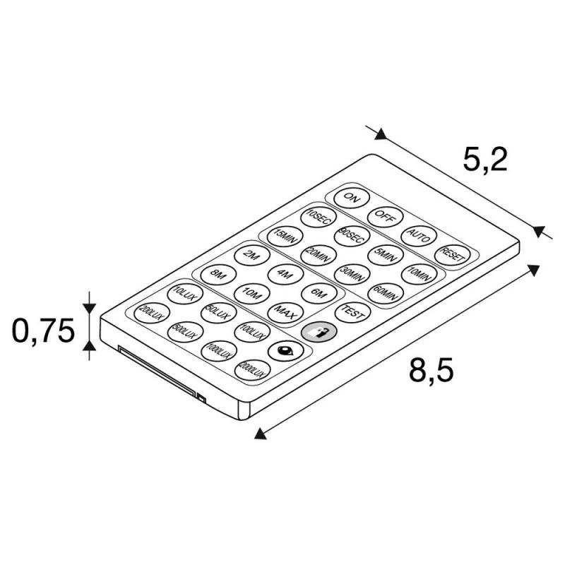 SLV 1011005 BATTEN P PIR SENSOR REMOTE CONTROL – Fernbedienung für LED Leuchten PIR Sensor Steuerung