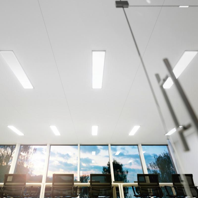Sigor Ultra Flaches LED-Panel Aufbau weiß 120x30cm 36W 4000K neutralweißes Licht UGR<19